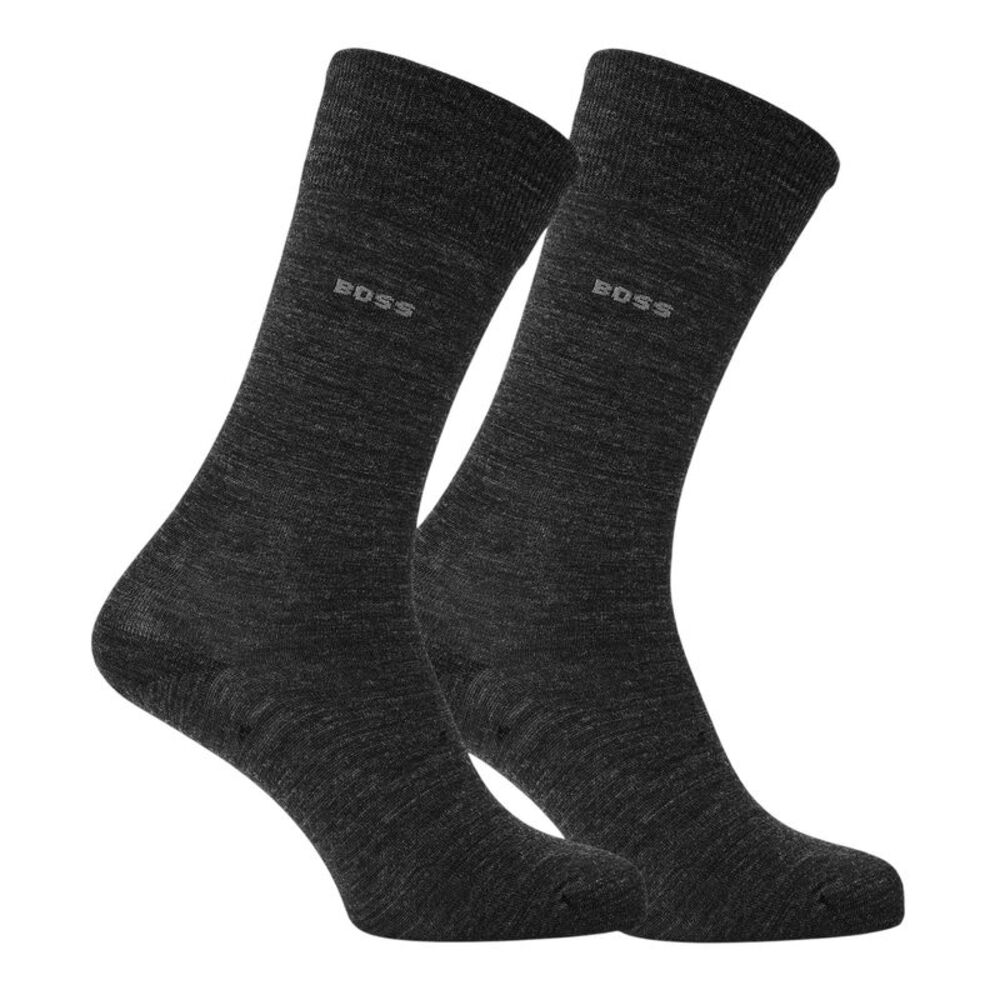 Boss Mens Wool Ankle Socks (Pack of 2) / Charcoal